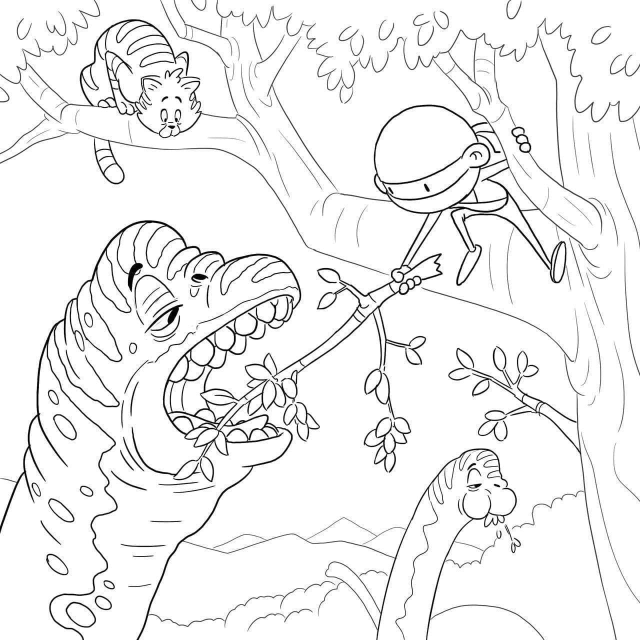 Hello Ninja Coloring Book